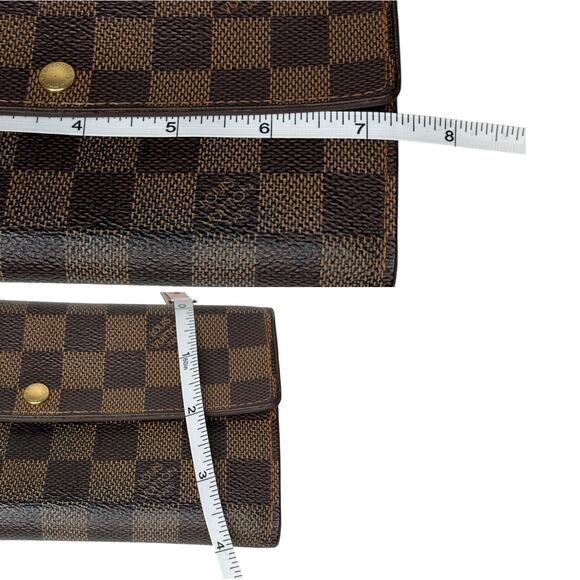 Louis Vuitton Damier Ebene Portefeuille Sarah Wallet Authentic Made In Spain - Picture 11 of 16